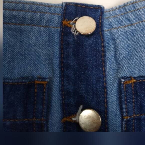 ASOS Denim Patchwork Mini Jumper Overall Dress Size 4 - Picture 15 of 15